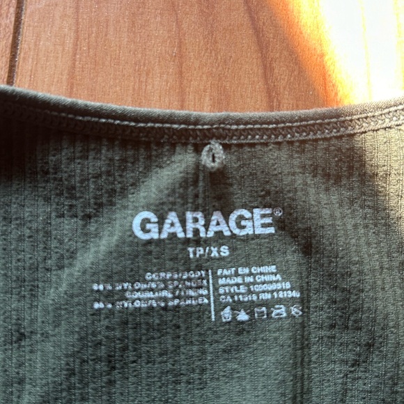 Garage Deep Plunge Top. Green. XS. - Picture 3 of 3